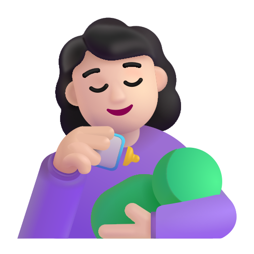 Mujer Alimentando A Bebé: Tono de Piel Claro Mujer Alimentando A Bebé: Tono de Piel Claro