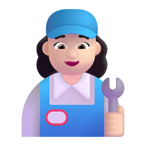 Profesional De La Mecánica Mujer: Tono de Piel Claro Profesional De La Mecánica Mujer: Tono de Piel Claro