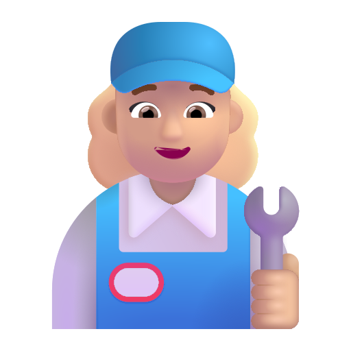 Profesional De La Mecánica Mujer: Tono de Piel Claro Medio Profesional De La Mecánica Mujer: Tono de Piel Claro Medio