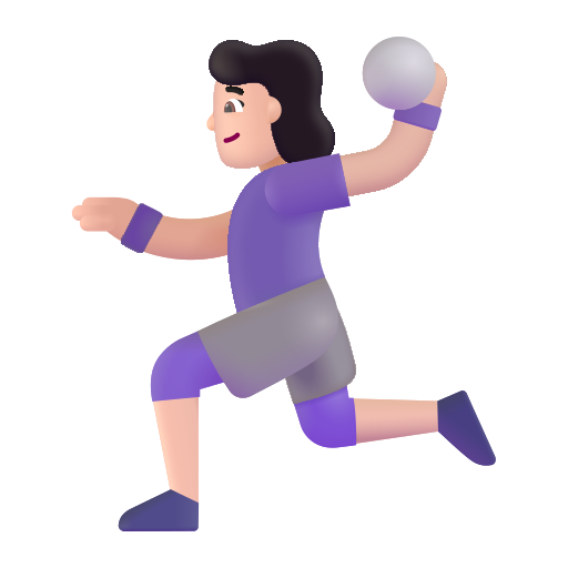 Mujer Jugando Al Balonmano: Tono de Piel Claro Mujer Jugando Al Balonmano: Tono de Piel Claro