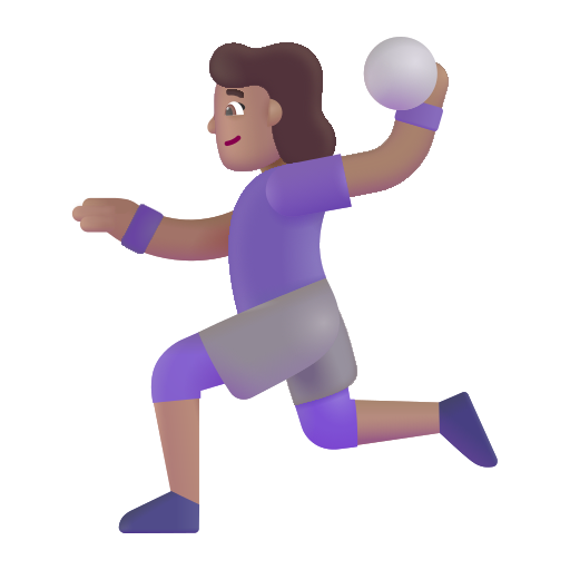 Mujer Jugando Al Balonmano: Tono de Piel Medio Mujer Jugando Al Balonmano: Tono de Piel Medio