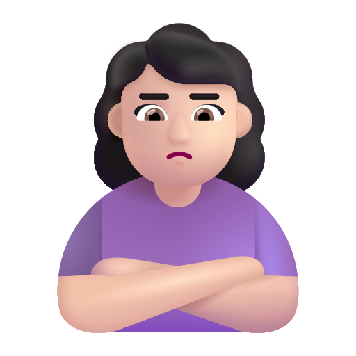 Mujer Haciendo Pucheros: Tono de Piel Claro Mujer Haciendo Pucheros: Tono de Piel Claro