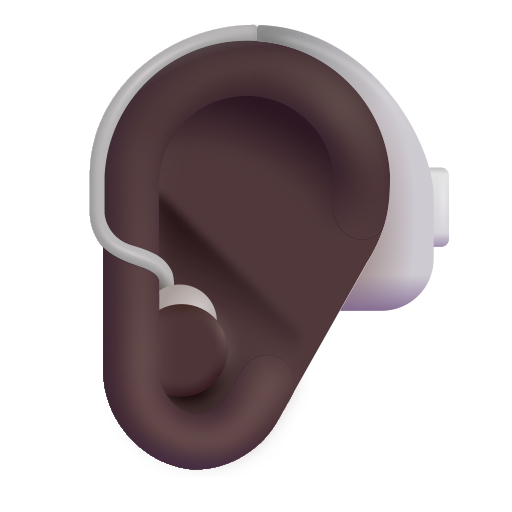 Oreja Con Audífono: Tono de Piel Oscuro Oreja Con Audífono: Tono de Piel Oscuro