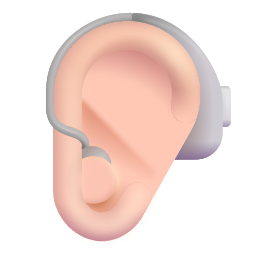 Oreja Con Audífono: Tono de Piel Claro Oreja Con Audífono: Tono de Piel Claro