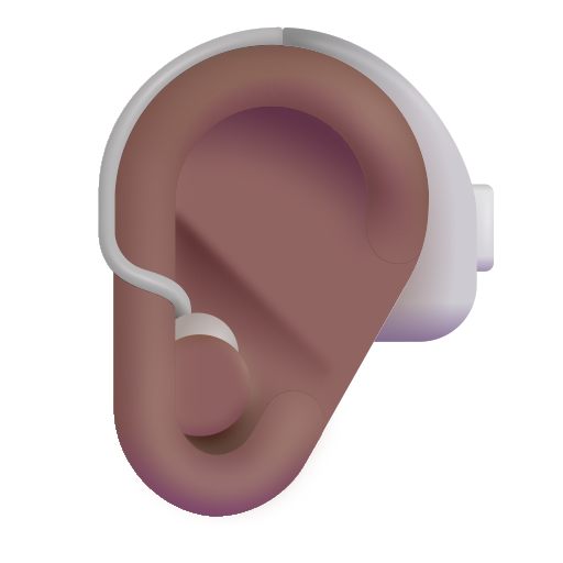 Oreja Con Audífono: Tono de Piel Oscuro Medio Oreja Con Audífono: Tono de Piel Oscuro Medio