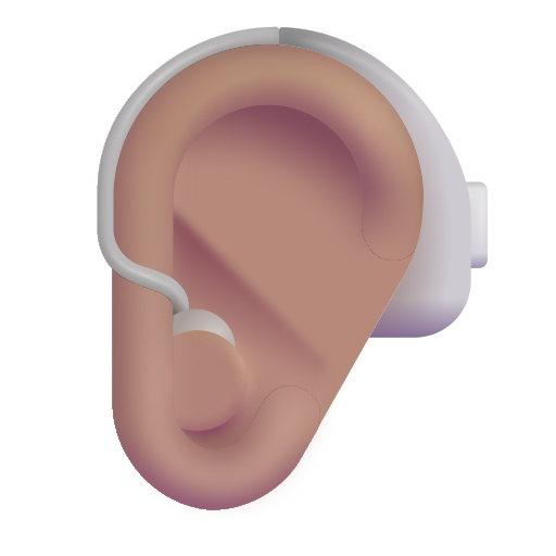 Oreja Con Audífono: Tono de Piel Medio Oreja Con Audífono: Tono de Piel Medio