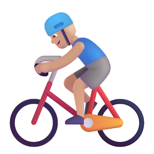 Hombre En Bicicleta: Tono de Piel Claro Medio Hombre En Bicicleta: Tono de Piel Claro Medio