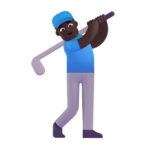Hombre Jugando Al Golf: Tono de Piel Oscuro Hombre Jugando Al Golf: Tono de Piel Oscuro