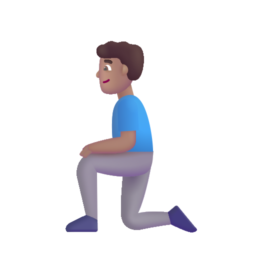 Hombre De Rodillas: Tono de Piel Medio Hombre De Rodillas: Tono de Piel Medio