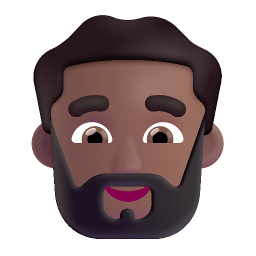 Hombre: Tono de Piel Oscuro Medio, Barba Hombre: Tono de Piel Oscuro Medio, Barba