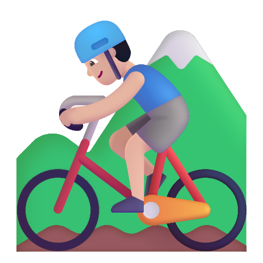 Hombre En Bicicleta De Montaña: Tono de Piel Claro Hombre En Bicicleta De Montaña: Tono de Piel Claro