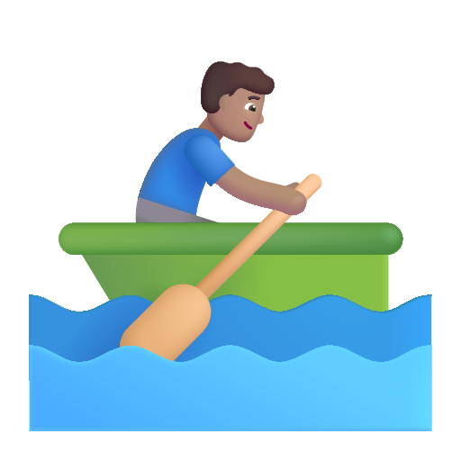 Hombre Remando En Un Bote: Tono de Piel Medio Hombre Remando En Un Bote: Tono de Piel Medio