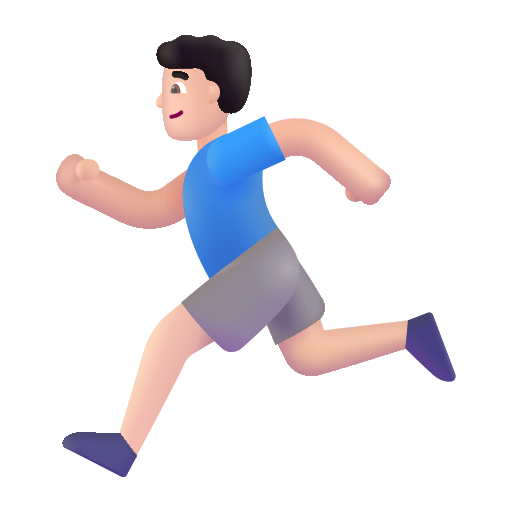 Hombre Corriendo: Tono de Piel Claro Hombre Corriendo: Tono de Piel Claro