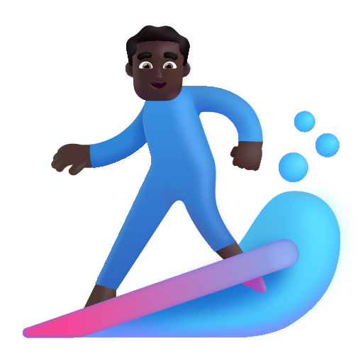 Hombre Haciendo Surf: Tono de Piel Oscuro Hombre Haciendo Surf: Tono de Piel Oscuro