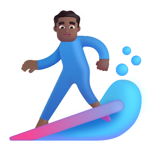 Hombre Haciendo Surf: Tono de Piel Oscuro Medio Hombre Haciendo Surf: Tono de Piel Oscuro Medio