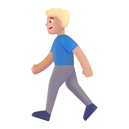 Hombre Caminando: Tono de Piel Claro Medio Hombre Caminando: Tono de Piel Claro Medio