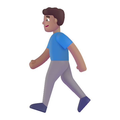 Hombre Caminando: Tono de Piel Medio Hombre Caminando: Tono de Piel Medio