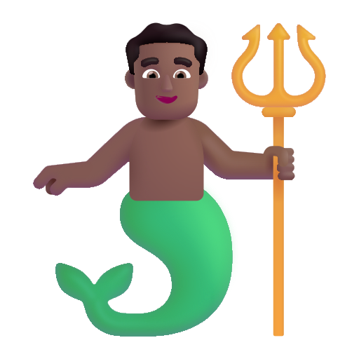 Sirena Hombre: Tono de Piel Oscuro Medio Sirena Hombre: Tono de Piel Oscuro Medio