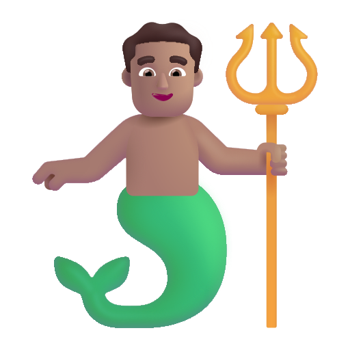Sirena Hombre: Tono de Piel Medio Sirena Hombre: Tono de Piel Medio