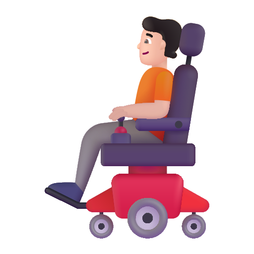 Persona En Silla De Ruedas Eléctrica: Tono de Piel Claro Persona En Silla De Ruedas Eléctrica: Tono de Piel Claro