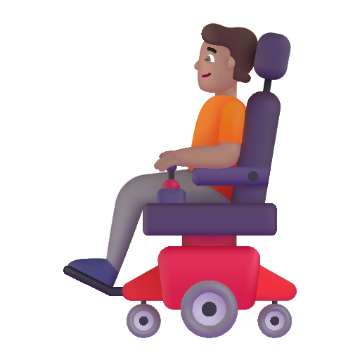 Persona En Silla De Ruedas Eléctrica: Tono de Piel Medio Persona En Silla De Ruedas Eléctrica: Tono de Piel Medio