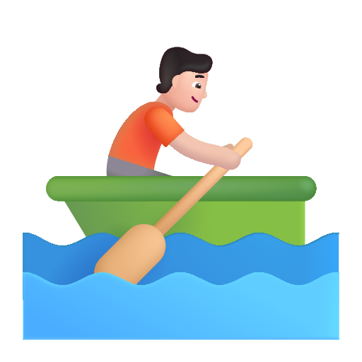 Persona Remando En Un Bote: Tono de Piel Claro Persona Remando En Un Bote: Tono de Piel Claro