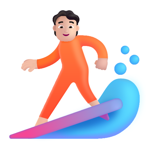 Persona Haciendo Surf: Tono de Piel Claro Persona Haciendo Surf: Tono de Piel Claro
