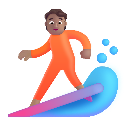 Persona Haciendo Surf: Tono de Piel Medio Persona Haciendo Surf: Tono de Piel Medio