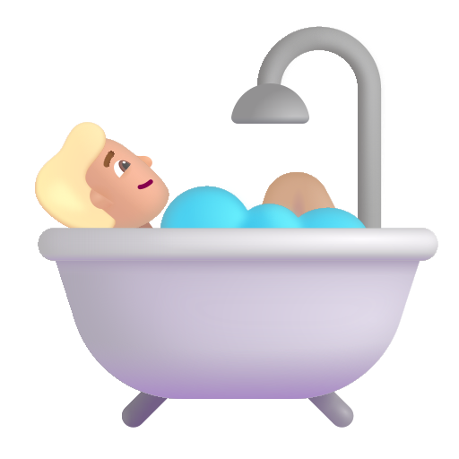 Persona En La Bañera: Tono de Piel Claro Medio Persona En La Bañera: Tono de Piel Claro Medio