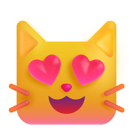 Gato Sonriendo Con Ojos De Corazón Gato Sonriendo Con Ojos De Corazón