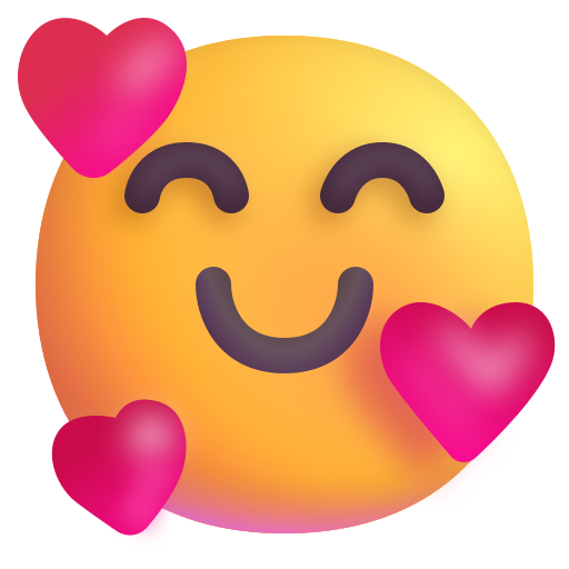 Cara sonriente con corazones Cara sonriente con corazones