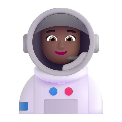 Astronauta Mujer: Tono de Piel Oscuro Medio Astronauta Mujer: Tono de Piel Oscuro Medio