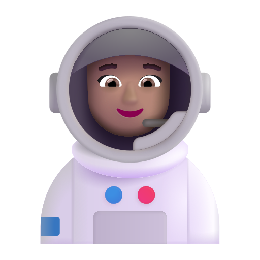 Astronauta Mujer: Tono de Piel Medio Astronauta Mujer: Tono de Piel Medio