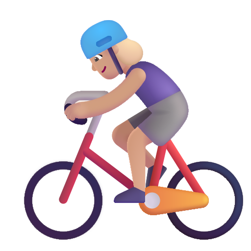 Mujer En Bicicleta: Tono de Piel Claro Medio Mujer En Bicicleta: Tono de Piel Claro Medio