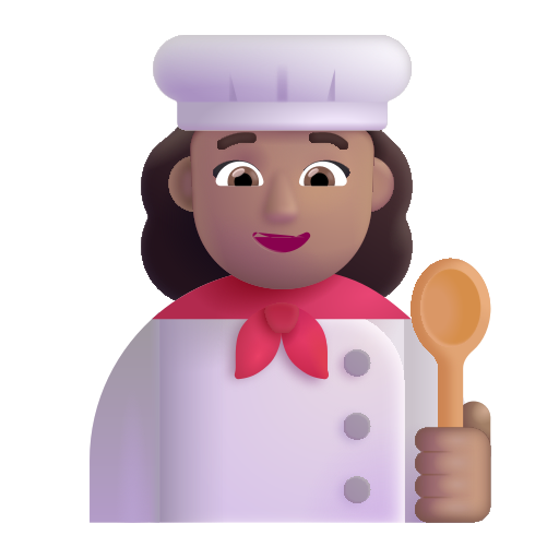Chef Mujer: Tono de Piel Medio Chef Mujer: Tono de Piel Medio