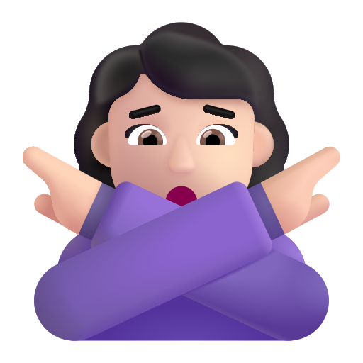 Mujer Haciendo El Gesto De "No": Tono de Piel Claro Mujer Haciendo El Gesto De "No": Tono de Piel Claro