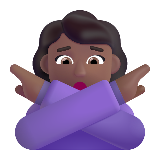 Mujer Haciendo El Gesto De "No": Tono de Piel Oscuro Medio Mujer Haciendo El Gesto De "No": Tono de Piel Oscuro Medio