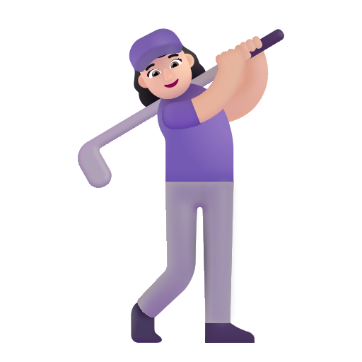 Mujer Jugando Al Golf: Tono de Piel Claro Mujer Jugando Al Golf: Tono de Piel Claro
