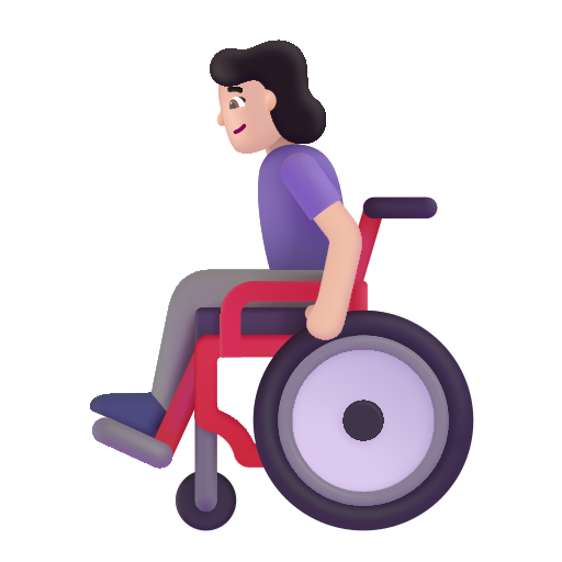Mujer En Silla De Ruedas Manual: Tono de Piel Claro Mujer En Silla De Ruedas Manual: Tono de Piel Claro