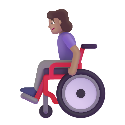 Mujer En Silla De Ruedas Manual: Tono de Piel Medio Mujer En Silla De Ruedas Manual: Tono de Piel Medio