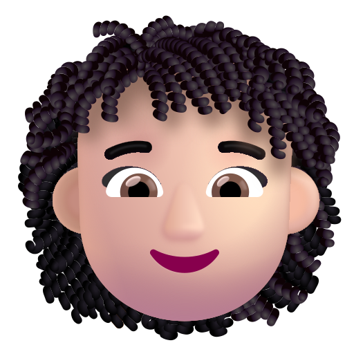 Mujer: Tono de Piel Claro, Cabello Rizado Mujer: Tono de Piel Claro, Cabello Rizado