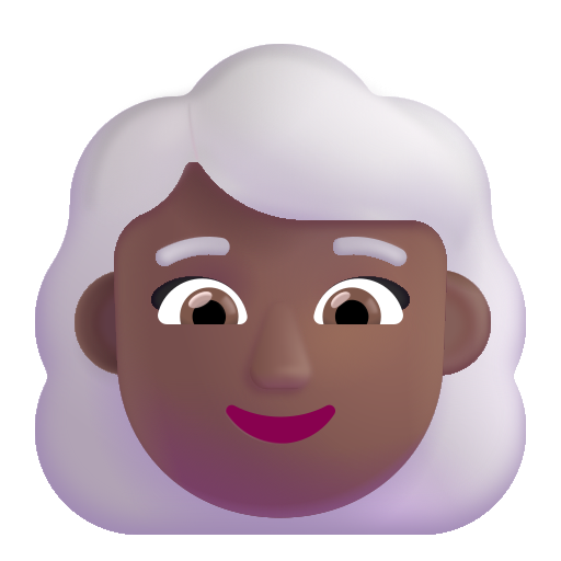 Mujer: Tono de Piel Oscuro Medio, Cabello Blanco Mujer: Tono de Piel Oscuro Medio, Cabello Blanco