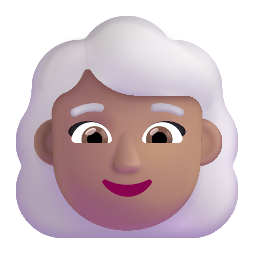 Mujer: Tono de Piel Medio, Cabello Blanco Mujer: Tono de Piel Medio, Cabello Blanco