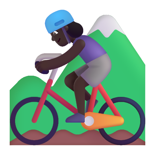 Mujer En Bicicleta De Montaña: Tono de Piel Oscuro Mujer En Bicicleta De Montaña: Tono de Piel Oscuro