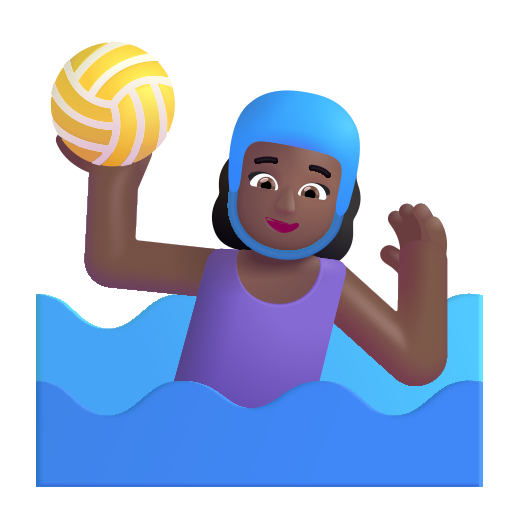 Mujer Jugando Al Waterpolo: Tono de Piel Oscuro Medio Mujer Jugando Al Waterpolo: Tono de Piel Oscuro Medio