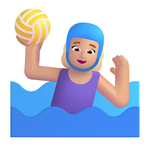 Mujer Jugando Al Waterpolo: Tono de Piel Claro Medio Mujer Jugando Al Waterpolo: Tono de Piel Claro Medio
