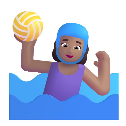 Mujer Jugando Al Waterpolo: Tono de Piel Medio Mujer Jugando Al Waterpolo: Tono de Piel Medio