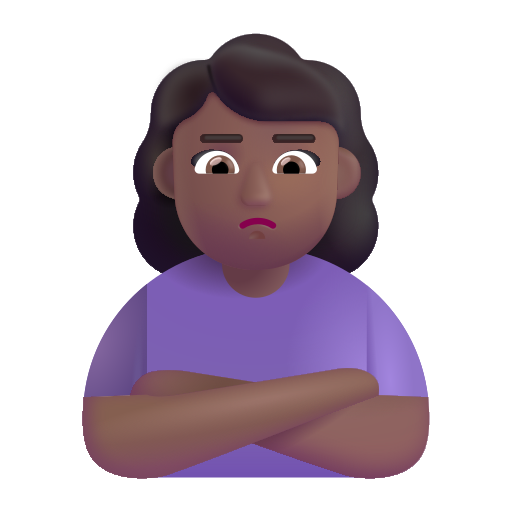 Mujer Haciendo Pucheros: Tono de Piel Oscuro Medio Mujer Haciendo Pucheros: Tono de Piel Oscuro Medio