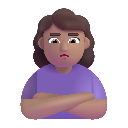 Mujer Haciendo Pucheros: Tono de Piel Medio Mujer Haciendo Pucheros: Tono de Piel Medio