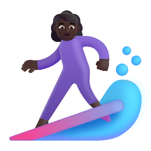 Mujer Haciendo Surf: Tono de Piel Oscuro Mujer Haciendo Surf: Tono de Piel Oscuro